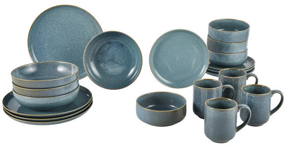 KOMBISERVICE Marbella 20-teilig  - Blau, Trend, Keramik - Novel