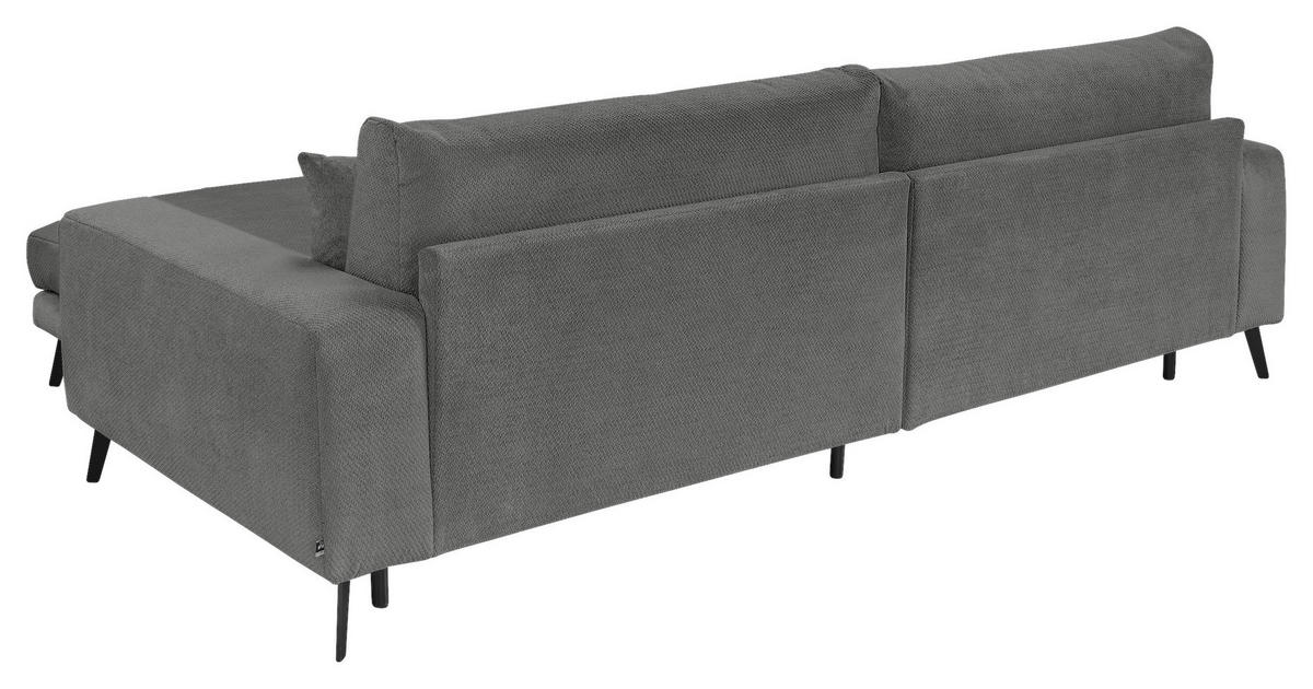 ECKSOFA Dunkelgrau Webstoff  - Dunkelgrau/Schwarz, KONVENTIONELL, Textil/Metall (269/195cm) - SetOne by Musterring