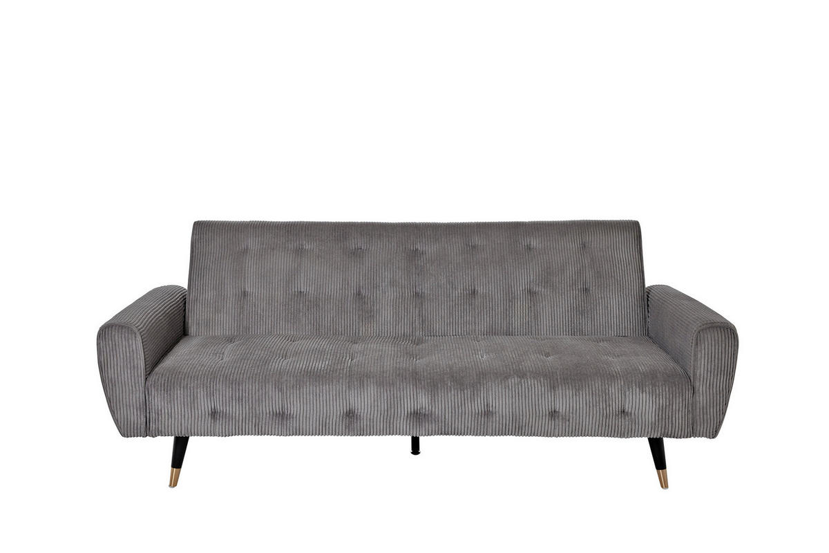 SCHLAFSOFA Cord Grau  - Goldfarben/Schwarz, MODERN, Holz/Textil (213/83/83cm) - Livetastic