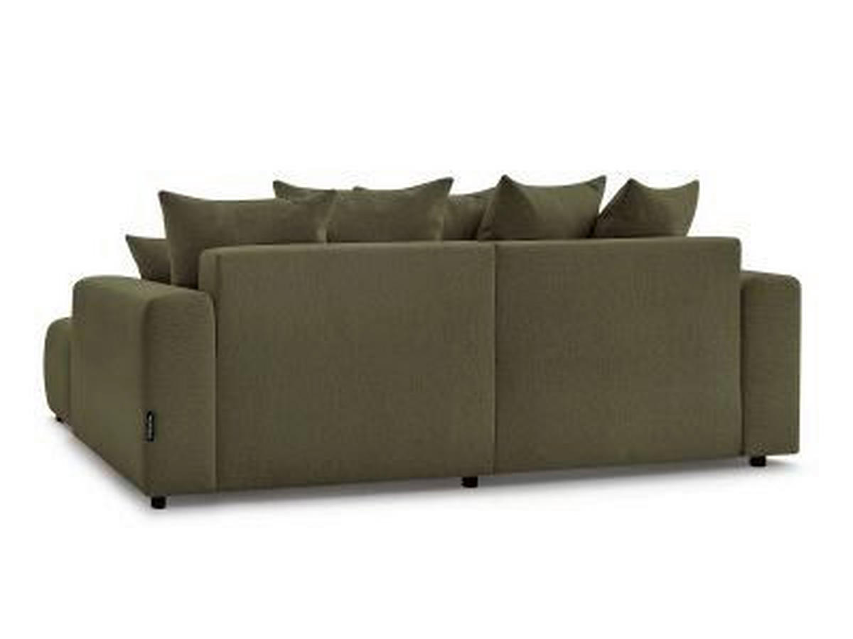 ECKSOFA Ottomane rechts  ATILLA Grün Flachgewebe  - Schwarz/Grün, MODERN, Kunststoff/Textil (244/149cm)