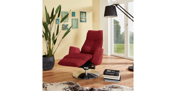 RELAXSESSEL in Textil Rot  - Anthrazit/Rot, Design, Textil/Metall (71/114/84cm) - Johann Jakob