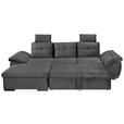 ECKSOFA  in Mikrovelours Grau  - Schwarz/Grau, KONVENTIONELL, Kunststoff/Textil (170/275cm) - Carryhome