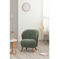 SESSEL in Webstoff Grün  - Walnussfarben/Grün, Design, Holz/Textil (66/78/69cm) - MID.YOU