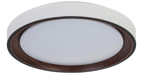 DECKENLEUCHTE 40/7 cm  - Walnussfarben/Schwarz, Trend, Kunststoff/Metall (40/7cm) - Novel