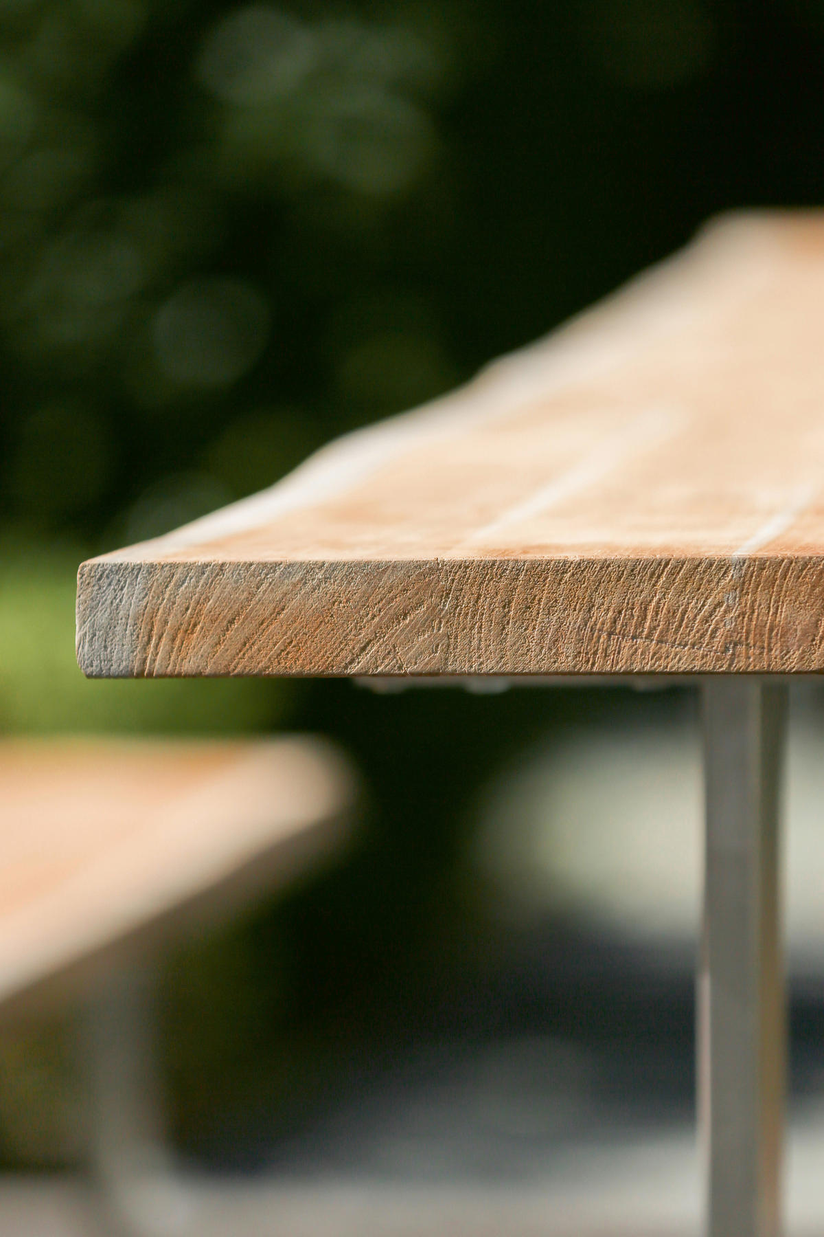 GARTENTISCH 220/95/76 cm Metall rechteckig  - Silberfarben/Teakfarben, Design, Holz/Metall (220/95/76cm)