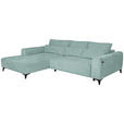 ECKSOFA  in Chenille Hellblau  222/279 cm  - Schwarz/Hellblau, KONVENTIONELL, Kunststoff/Textil (222/279cm) - Hom`in