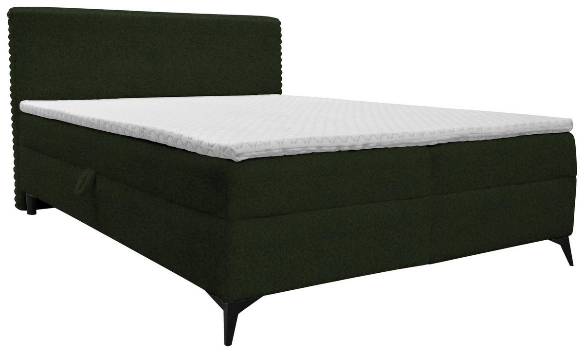 BOXBETT 160/200 cm  in Grün  - Schwarz/Grün, Design, Holz/Holzwerkstoff (160/200cm) - Xora