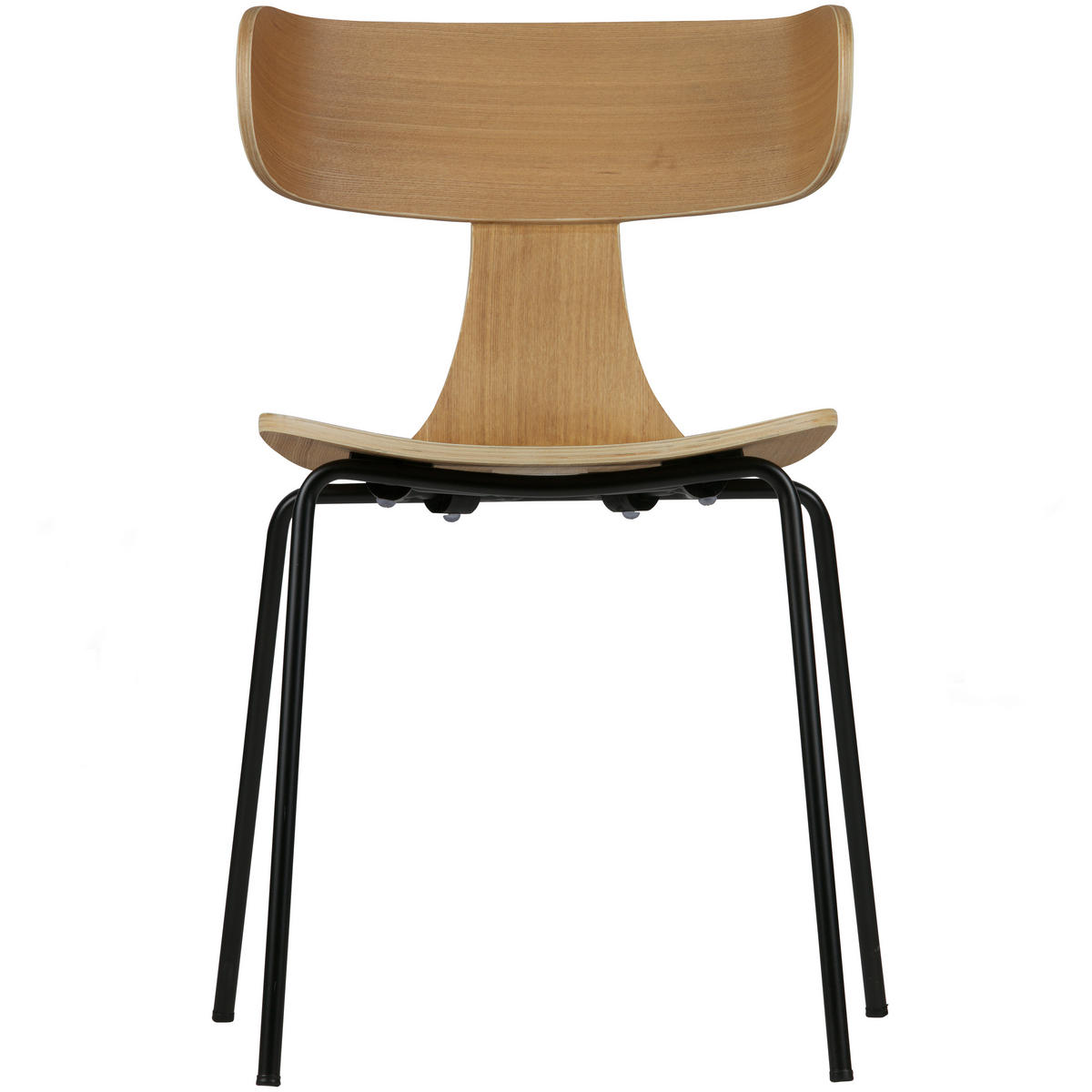 STUHL-SET 2 Stück stapelbar   - Schwarz/Naturfarben, MODERN, Holz/Metall (50/78/52cm) - Livetastic