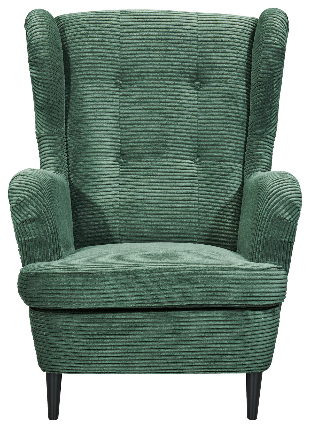 OHRENSESSEL Cord Dunkelgrün  - Dunkelgrün/Schwarz, Basics, Holz/Textil (78/102/98cm) - Carryhome