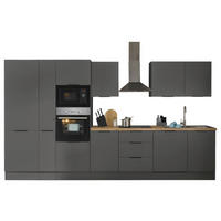 KÜCHENBLOCK   in Graphitfarben  - Schwarz/Graphitfarben, Basics, Holzwerkstoff/Metall (370/211/60cm) - Xora