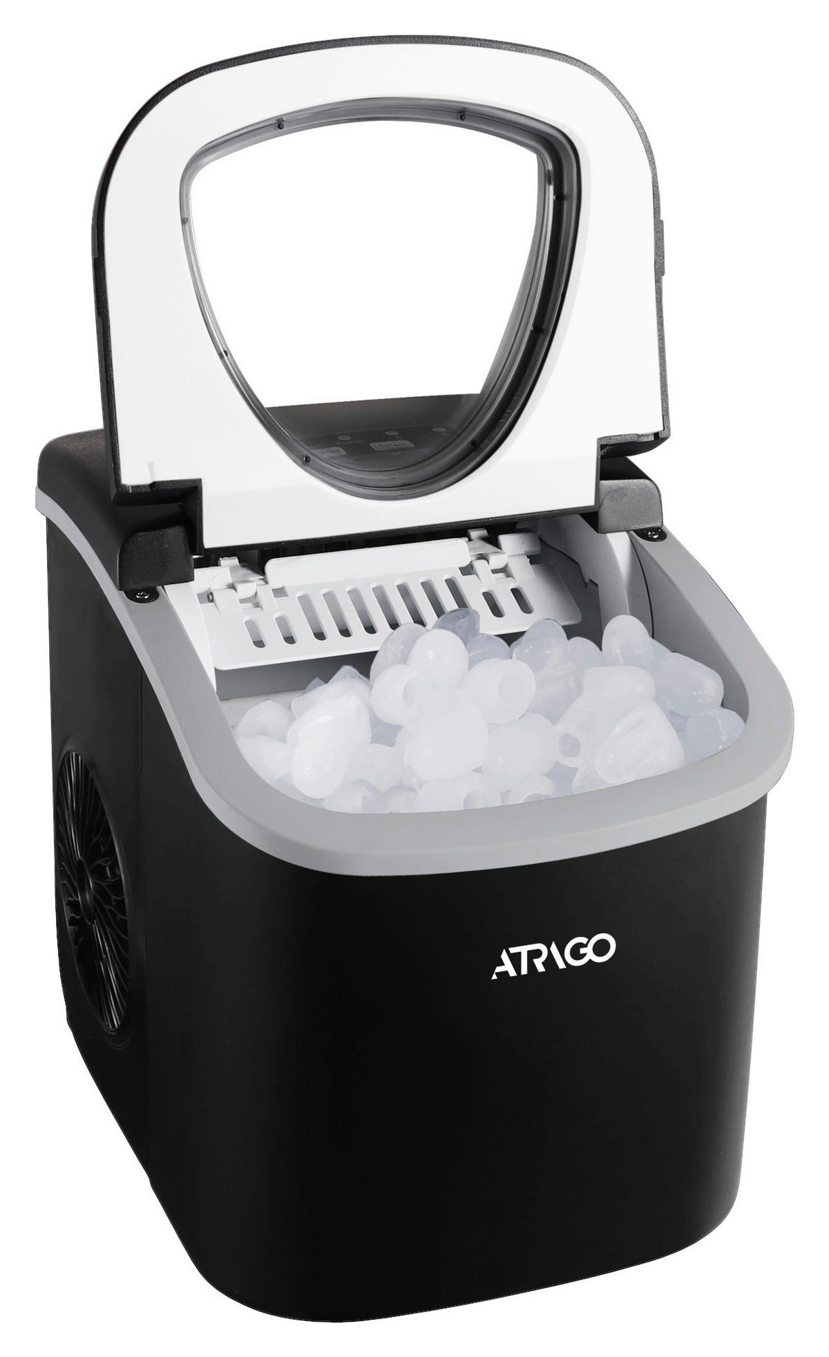 EISWÜRFELMASCHINE  - Schwarz, Basics, Kunststoff/Metall (22,2/29,4/29cm) - Atrigo