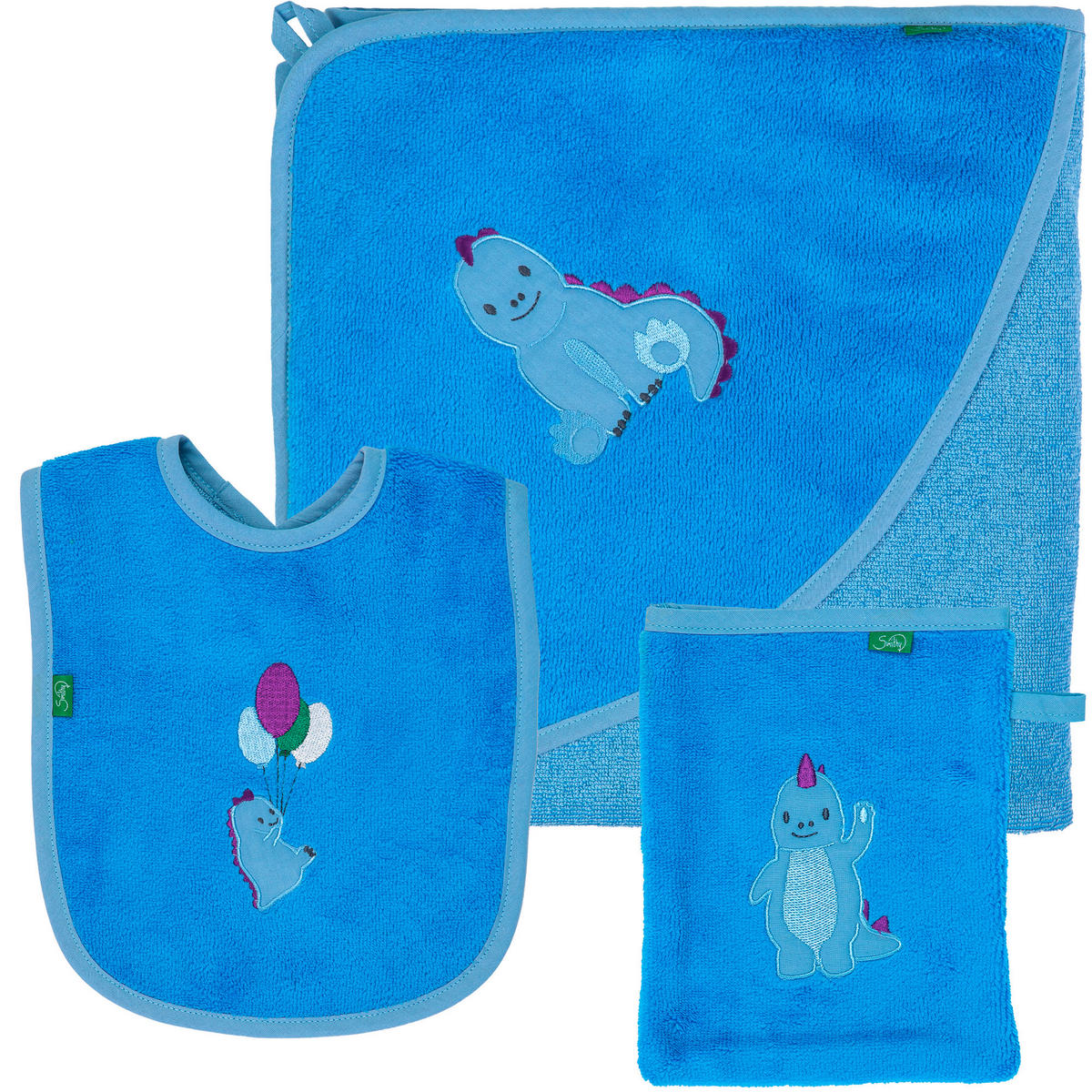 FROTTIERSET DINO Blau  - Blau, Basics, Textil