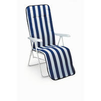 SONNENLIEGE 58/108/75 cm  - Blau/Weiß, Basics, Textil/Metall (58/108/75cm) - Gardenson