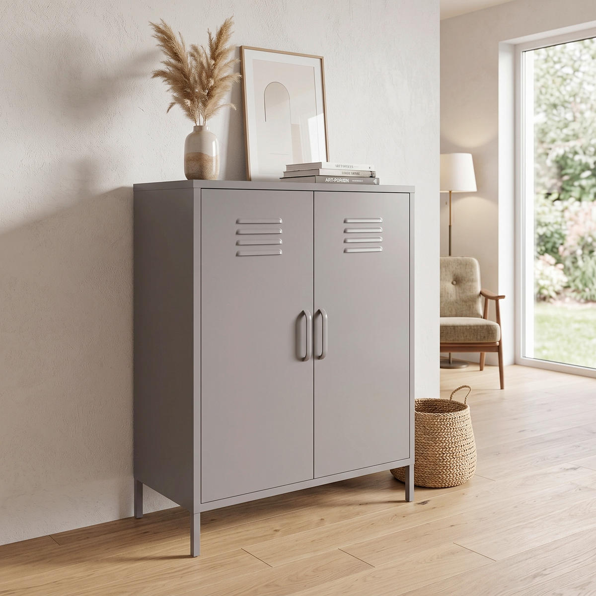 HIGHBOARD Bradford 79/100/39 cm  - Grau, Design, Metall (79/100/39cm) - MID.YOU