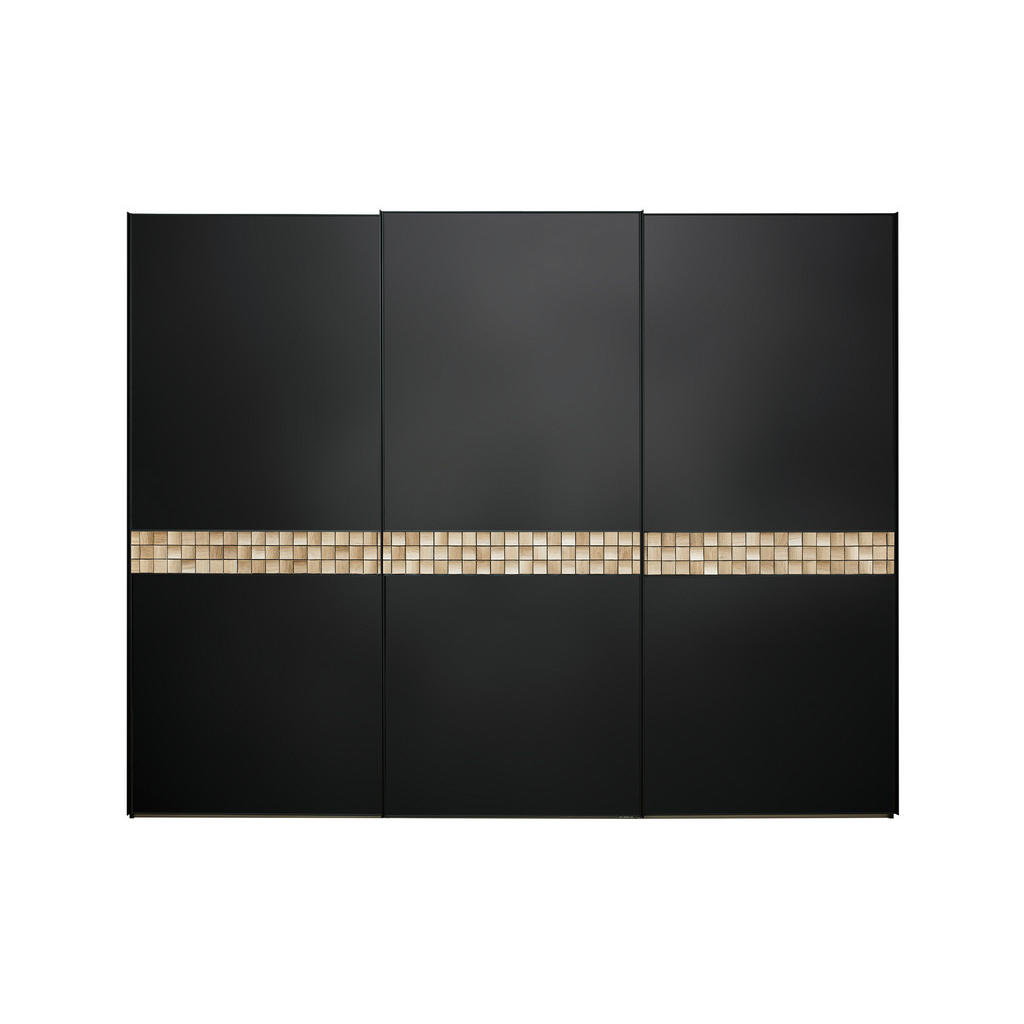 Thumbnail - Dieter Knoll Schwebetürenschrank, Anthrazit, Schwarz, Eiche, Holzwerkstoff, Eiche, massiv, 6 Fächer, 280x240x68 cm, Blau...