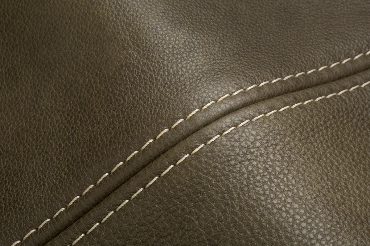 ECKSOFA in Echtleder Dunkelgrün  - Dunkelgrün/Beige, Design, Leder/Metall (298/298cm) - Chilliano