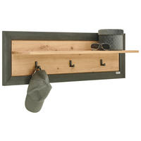 ZIDNA POLICA - tamnosiva/boja hrasta, Romantično / Seoski, pločasti materijal (106,2/33,5/21,6cm) - Hom`in