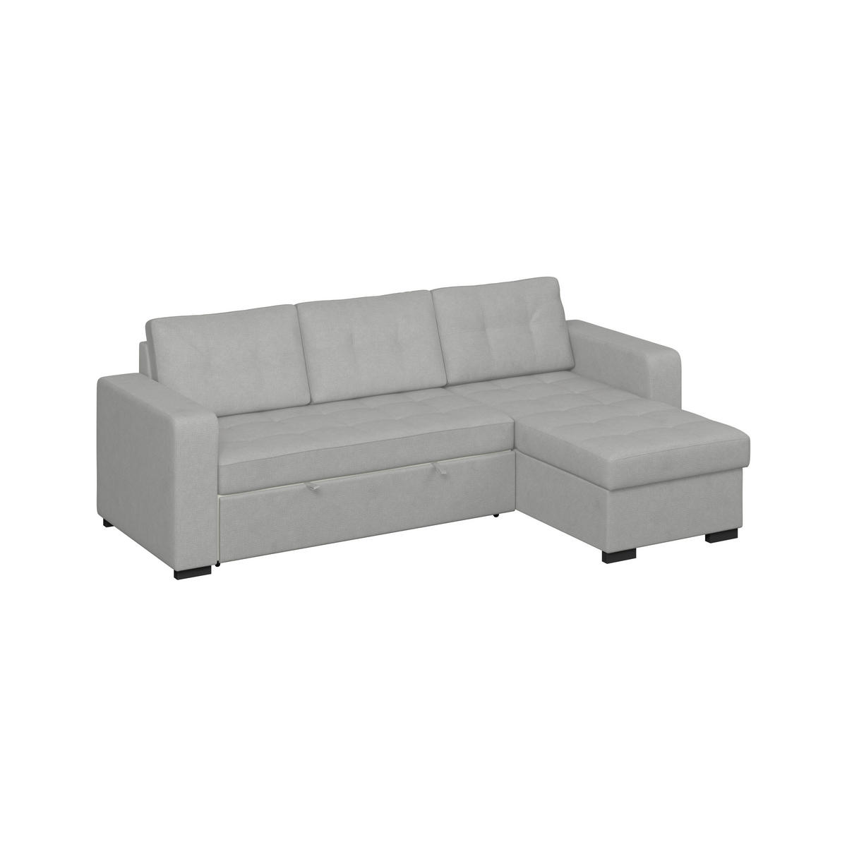 ECKSOFA Mikrofaser, Struktur Grau  - Schwarz/Grau, Trend, Textil/Metall (239/160cm) - MID.YOU