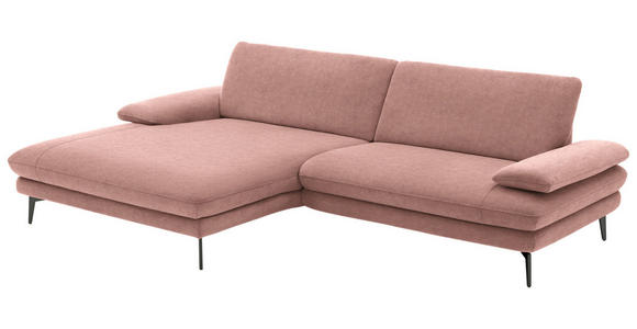 ECKSOFA in Velours Flieder 184/284 cm - Flieder/Schwarz, Design, Textil/Metall (184/284cm) - Dieter Knoll