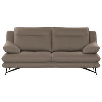 2,5-SITZER in Leder Greige  - Greige/Schwarz, Design, Leder/Metall (195/90/109cm)