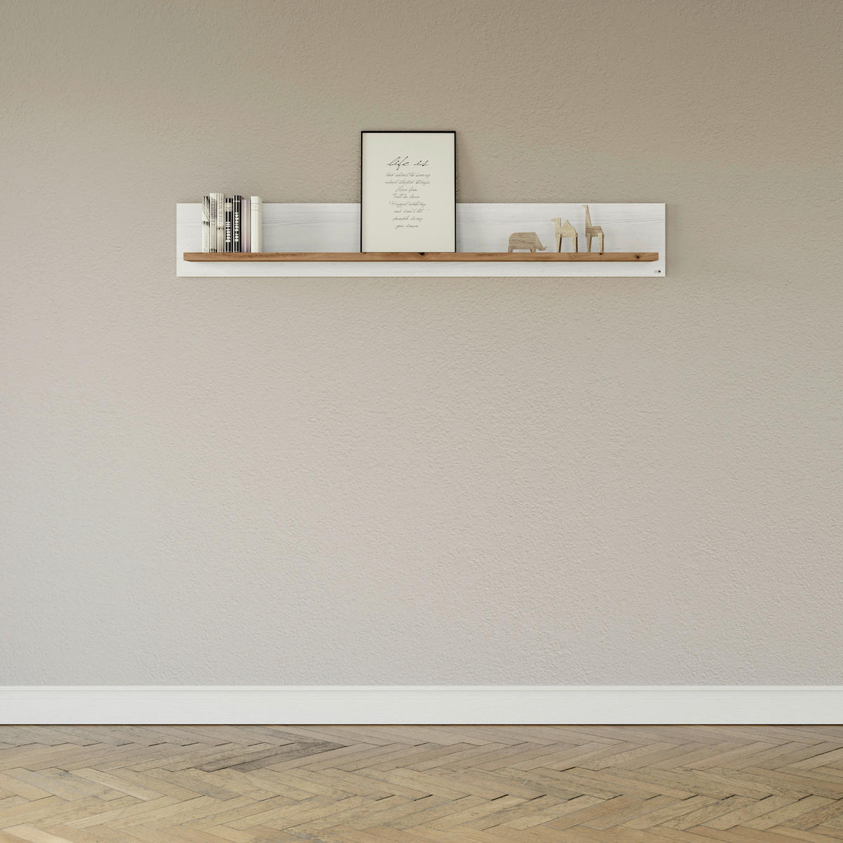 WANDBOARD Holzwerkstoff Weiß, Eiche Artisan  - Weiß/Eiche Artisan, Design, Holzwerkstoff (180/27/20cm) - SetOne by Musterring