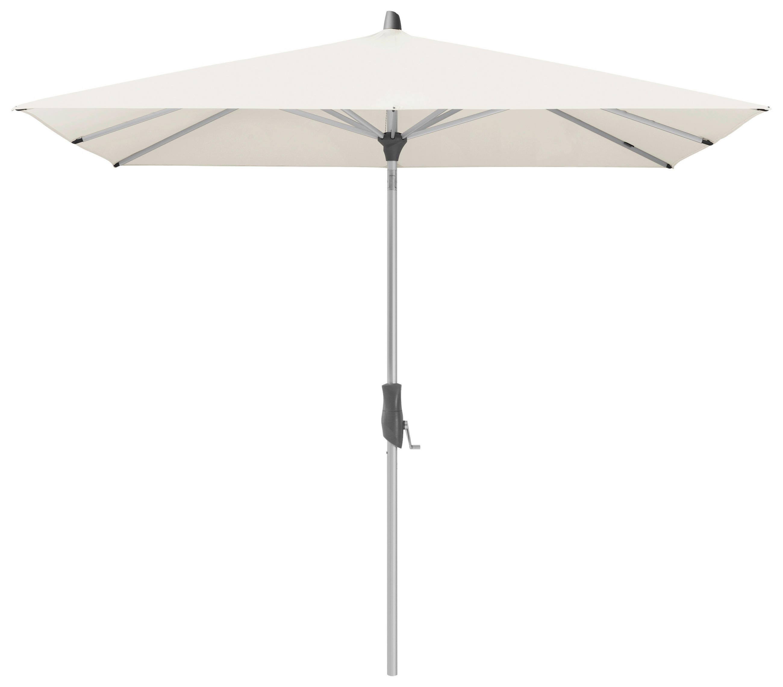 SONNENSCHIRM  250/200 cm  - Alufarben/Weiß, KONVENTIONELL, Textil/Metall (250/200cm) - Glatz