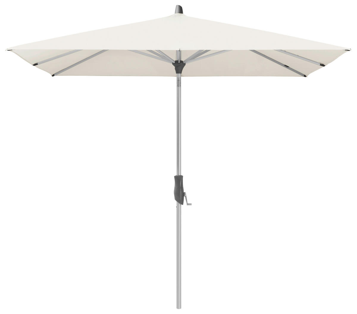 SONNENSCHIRM 250x200 cm  - Alufarben/Weiß, KONVENTIONELL, Textil/Metall (250/200cm) - Glatz