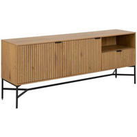SIDEBOARD 180/70/40 cm  in Eichefarben  - Eichefarben/Schwarz, Design, Holzwerkstoff/Metall (180/70/40cm) - Livetastic