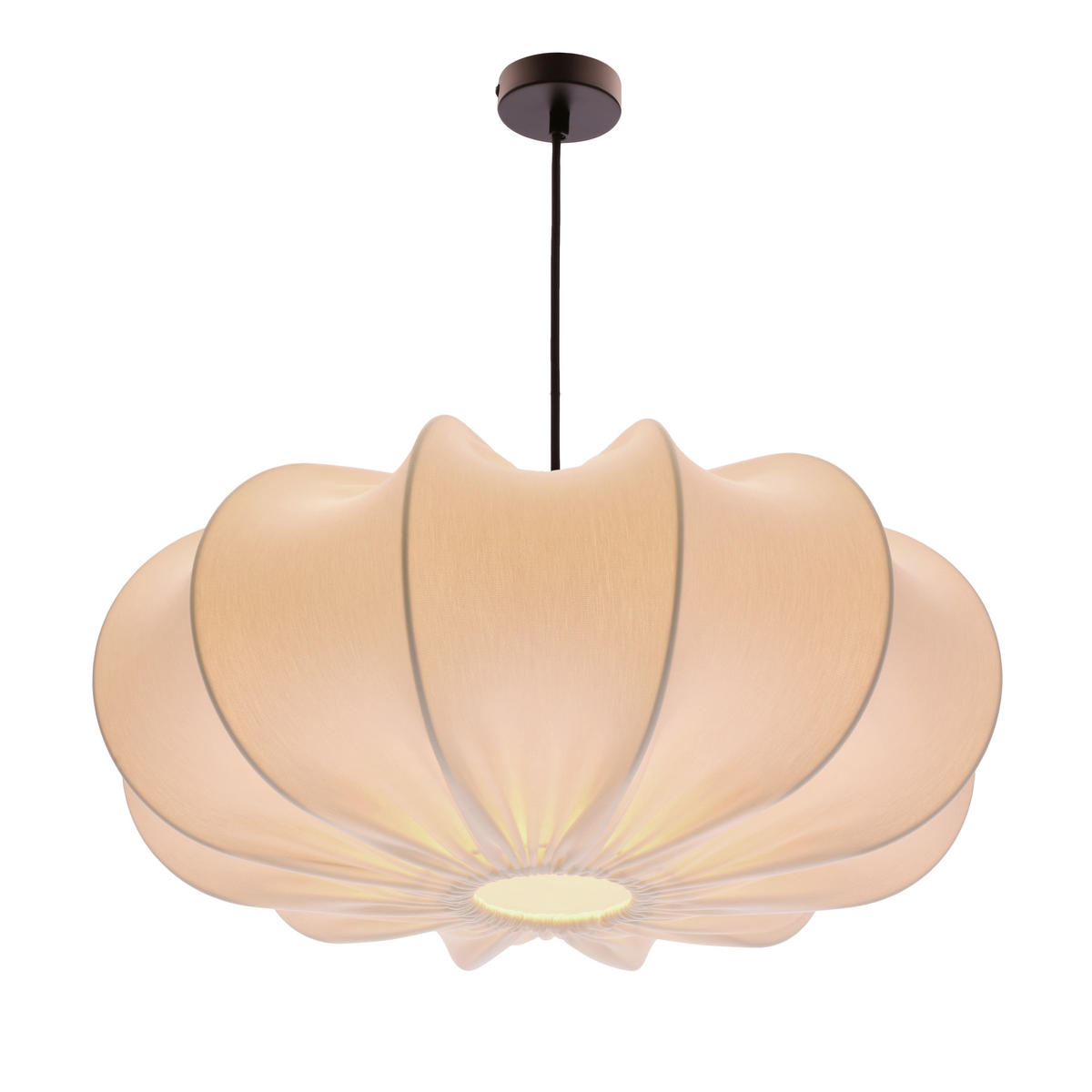 PENDELLEUCHTE 52/52/120 cm  - Hellbraun/Schwarz, KONVENTIONELL, Kunststoff/Metall (52/52/120cm)