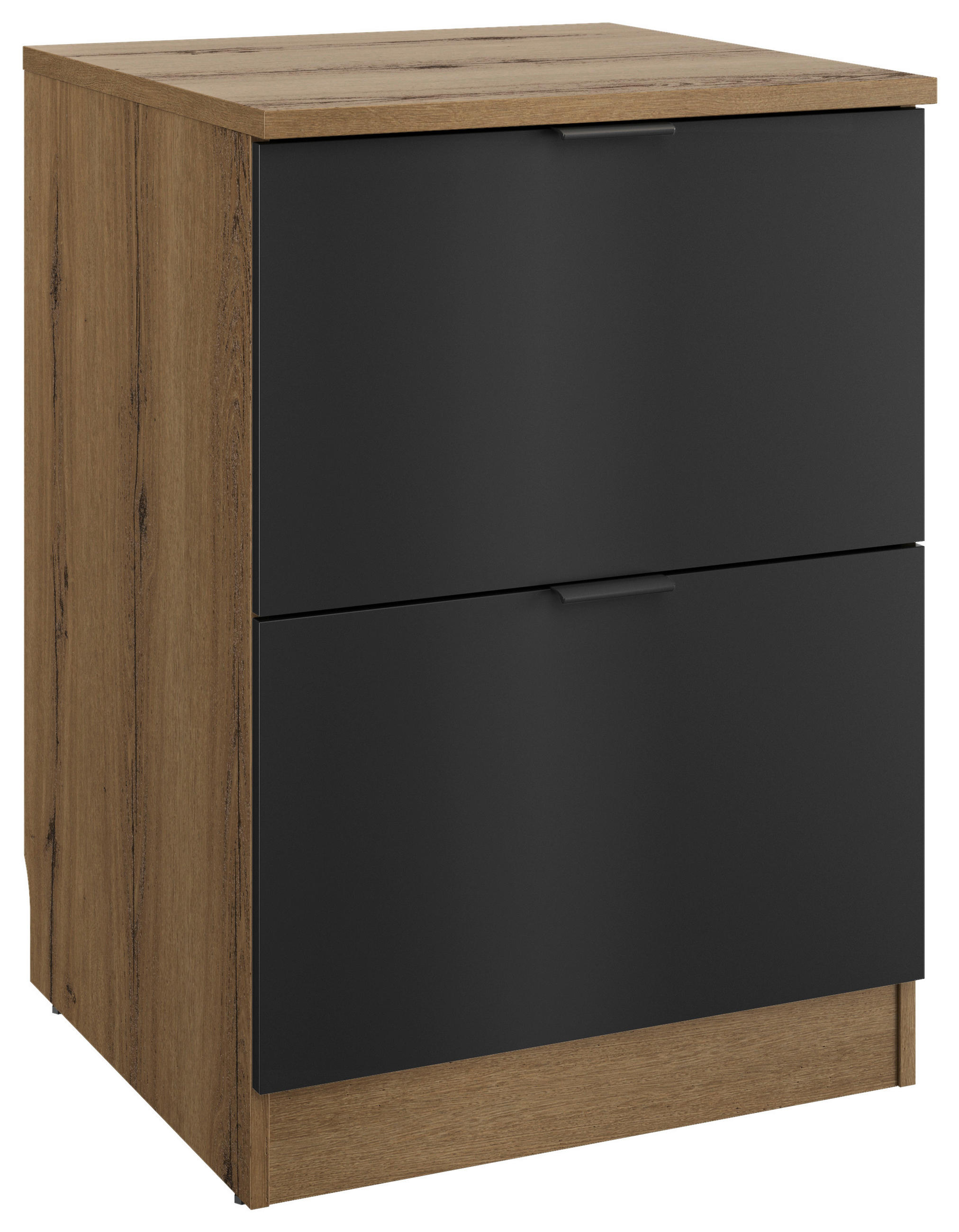 SCHUBKASTENUNTERSCHRANK 60/86/60 cm  in Schwarz, Eichefarben  - Eichefarben/Schwarz, Basics, Holzwerkstoff/Metall (60/86/60cm) - MID.YOU