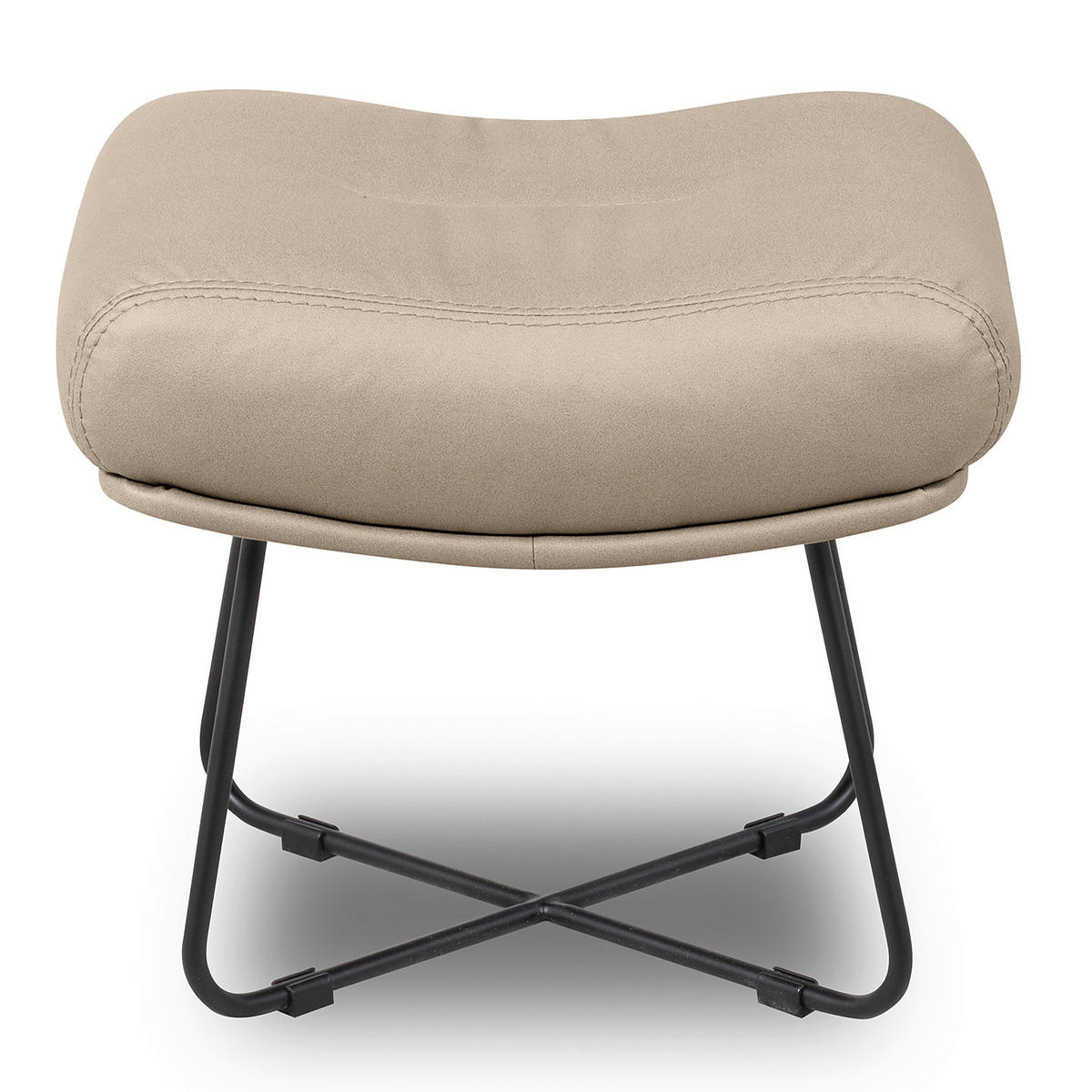 SESSELSET in Lederlook Beige  - Beige, Design, Textil/Metall (67/87/74cm) - Livetastic