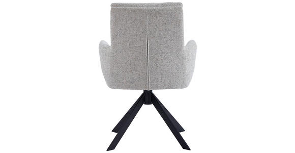 ARMLEHNSTUHL in Eisen Webstoff - Beige/Schwarz, Design, Textil/Metall (60,5/67/88cm) - Novel