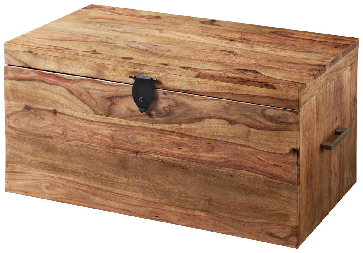 TRUHE Holz Sheesham Hartholz  - Hellbraun/Naturfarben, Natur, Holz (80/40/40cm) - Landscape