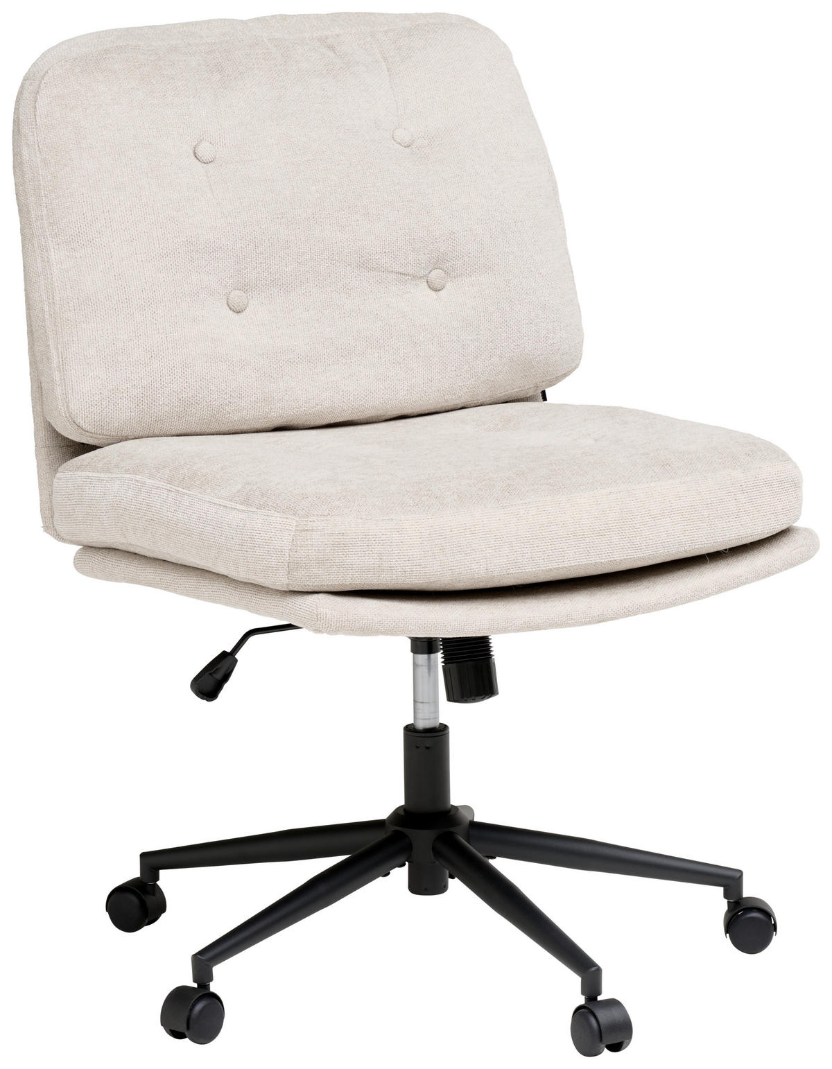 OTOČNÁ ŽIDLE, mikrovlákno, béžová - černá/béžová, Moderní, kov/dřevo (66/90/98/76cm) - MID.YOU