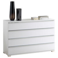 KOMMODE 120/80/40 cm  in Weiss  - Chromfarben/Weiss, Design, Glas/Holzwerkstoff (120/80/40cm) - Moderano