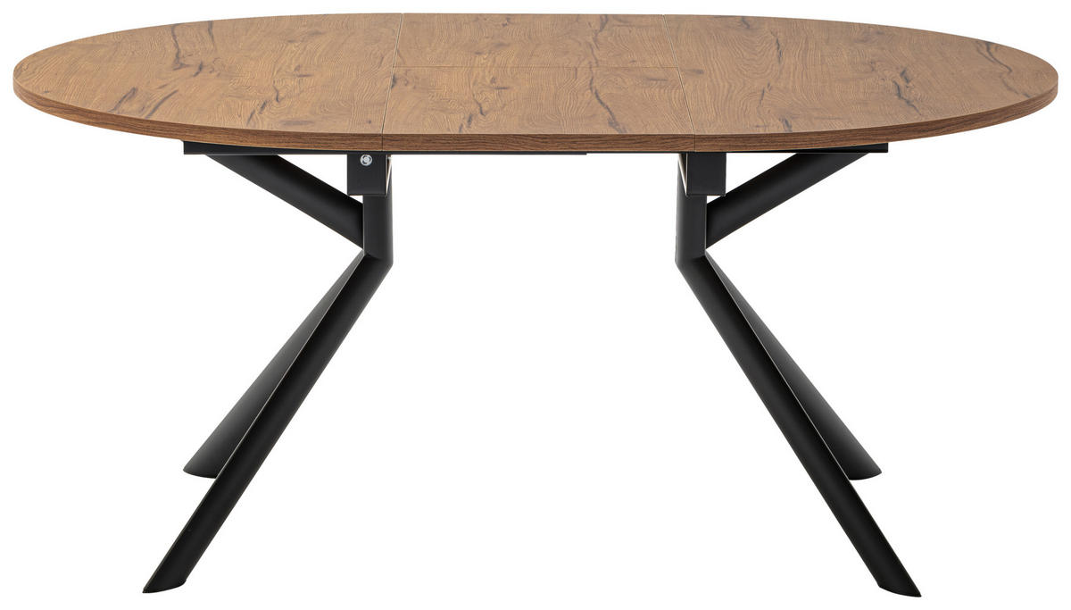 ESSTISCH in Metall, Holzwerkstoff 120-165/120/75 cm  - Eichefarben/Schwarz, Design, Holzwerkstoff/Metall (120-165/120/75cm) - Connubia 