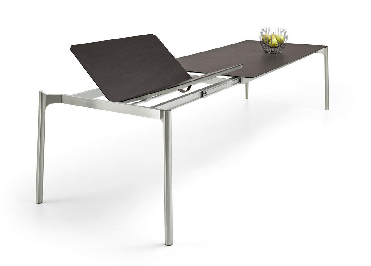 ESSTISCH in Metall, Keramik 190/100/75 cm  - Edelstahlfarben/Anthrazit, Design, Keramik/Metall (190/100/75cm) - Venjakob