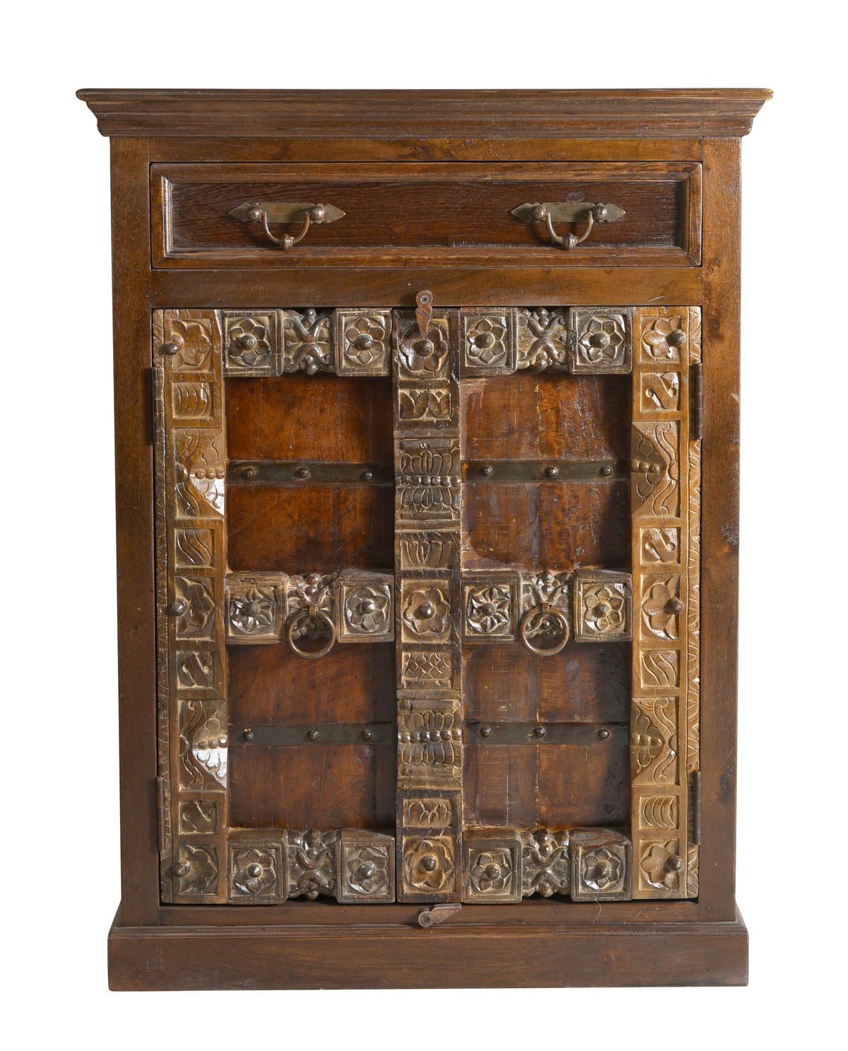 HIGHBOARD , 90/120/45 cm, 1 Schublade(n)  - Messingfarben/Braun, Design, Holz/Metall (90/120/45cm) - MID.YOU