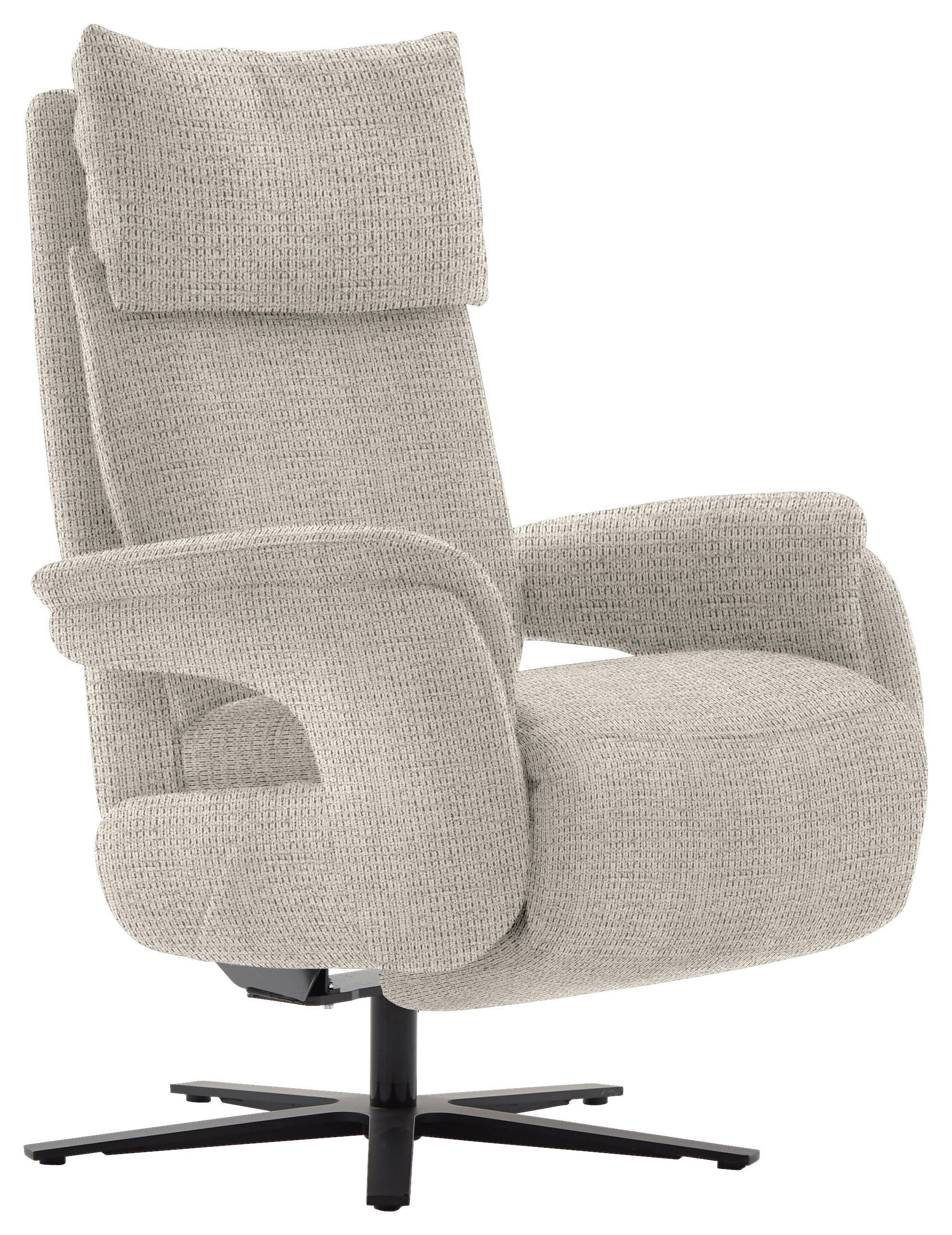 FERNSEHSESSEL in Struktur Silberfarben  - Silberfarben/Schwarz, Modern, Textil/Metall (73/113-117/85cm) - Cantus