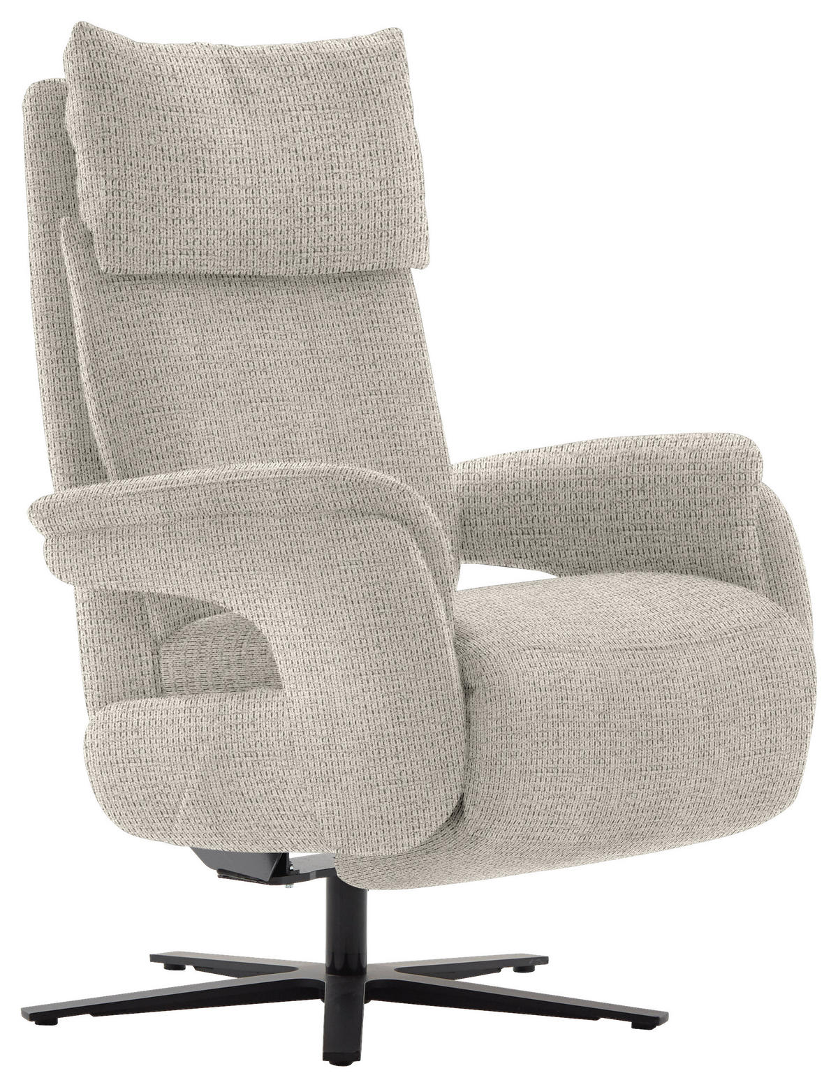 FERNSEHSESSEL in Struktur Silberfarben  - Silberfarben/Schwarz, Modern, Textil/Metall (73/113-117/85cm) - Cantus