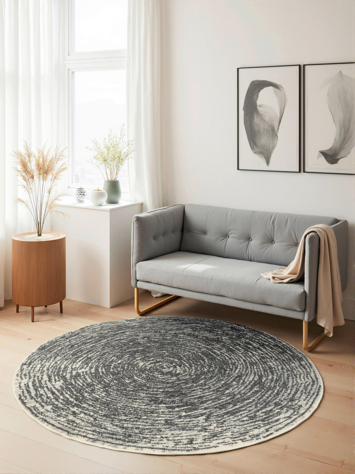 WEBTEPPICH 120 cm Gloria Creme, Grau  - Creme/Grau, Design, Kunststoff/Textil (120cm) - Novel