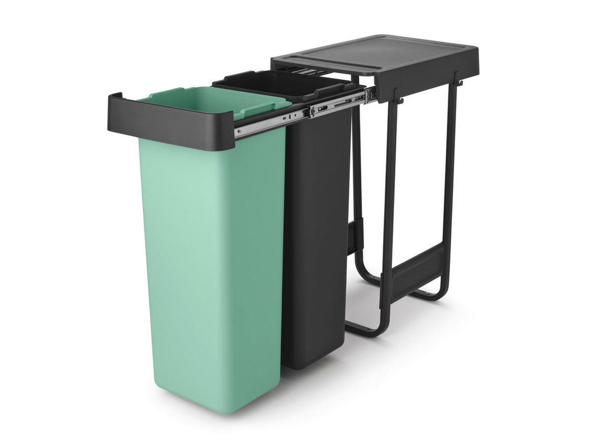 UGRAD. SUSTAV ZA ODV. OTPADA  2 x 30 l   - zelena/antracit, Basics, plastika (30,4/63,7/48,1cm) - Brabantia