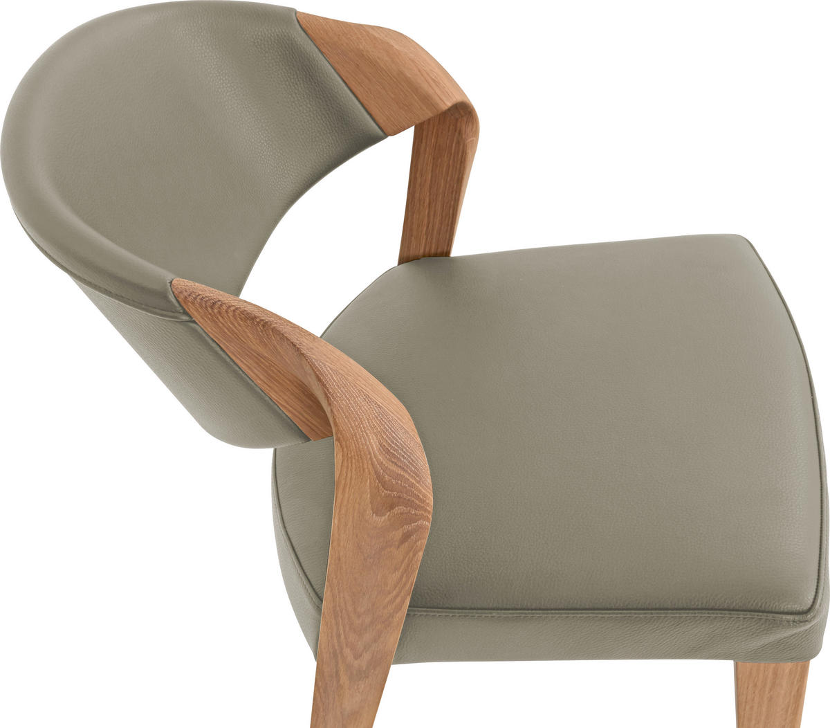 STUHL Echtleder Eichefarben, Hellbraun Altholz, Eiche massiv  - Hellbraun/Eichefarben, Natur, Leder/Holz (53/82/57cm) - Voglauer