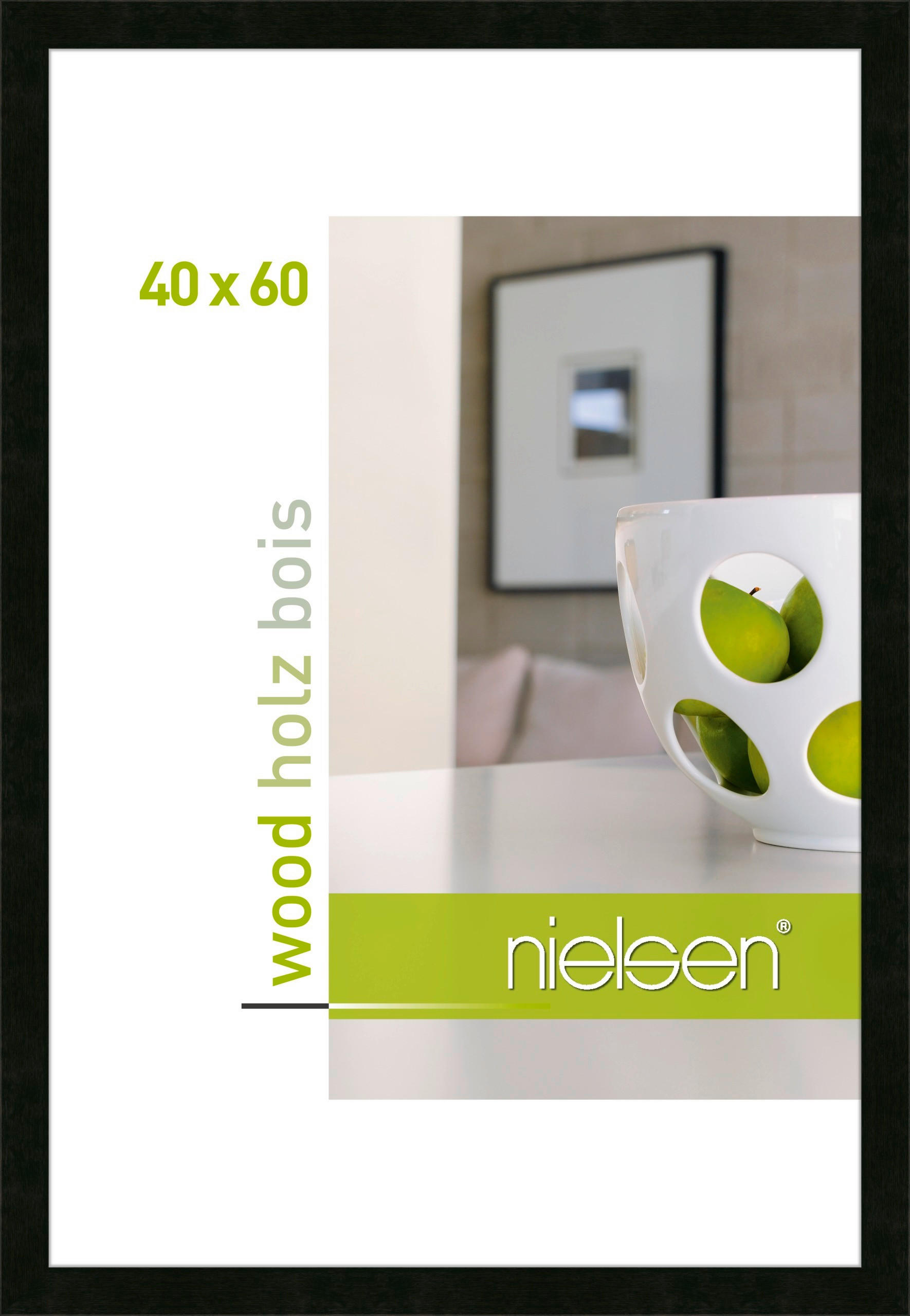 BILDERRAHMEN 44,8/64,8/2 cm  - Schwarz, Basics, Holz (44,8/64,8/2cm)