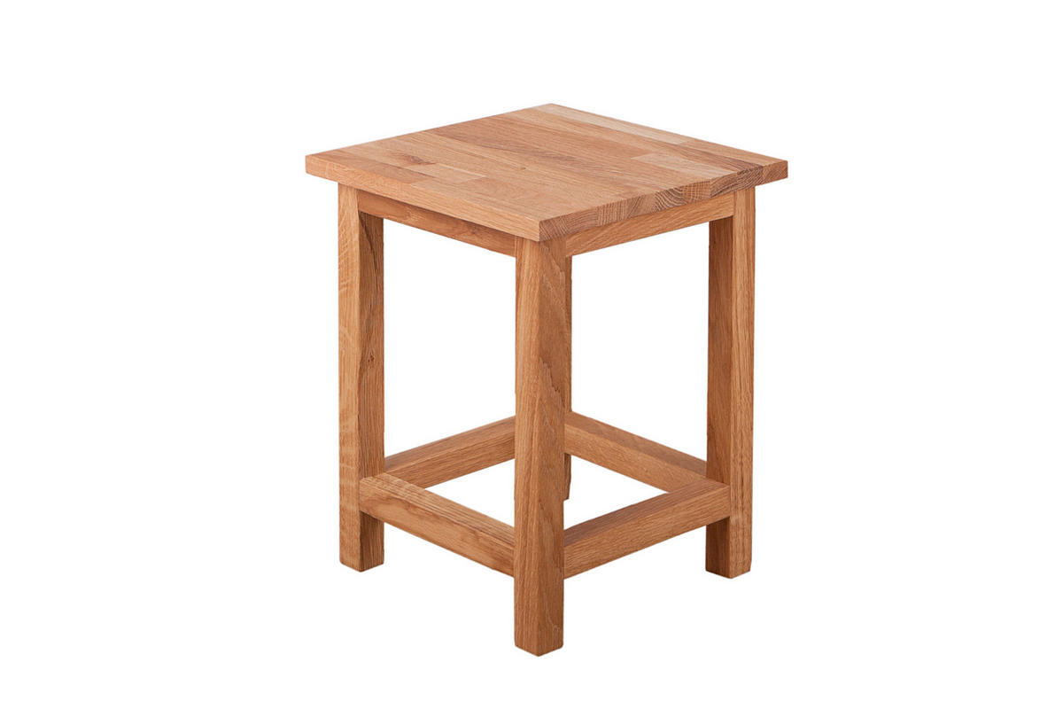 Universalhocker Echtholz  - Eichefarben, Basics, Holz (30/40/30cm) - Gardenson