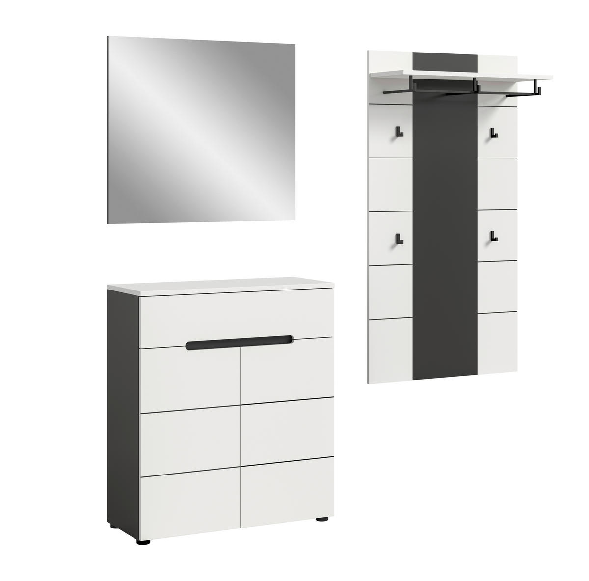 ŠATNA, 175/190/37 cm - šedá/bílá, Design, kompozitní dřevo (175/190/37cm) - Livetastic