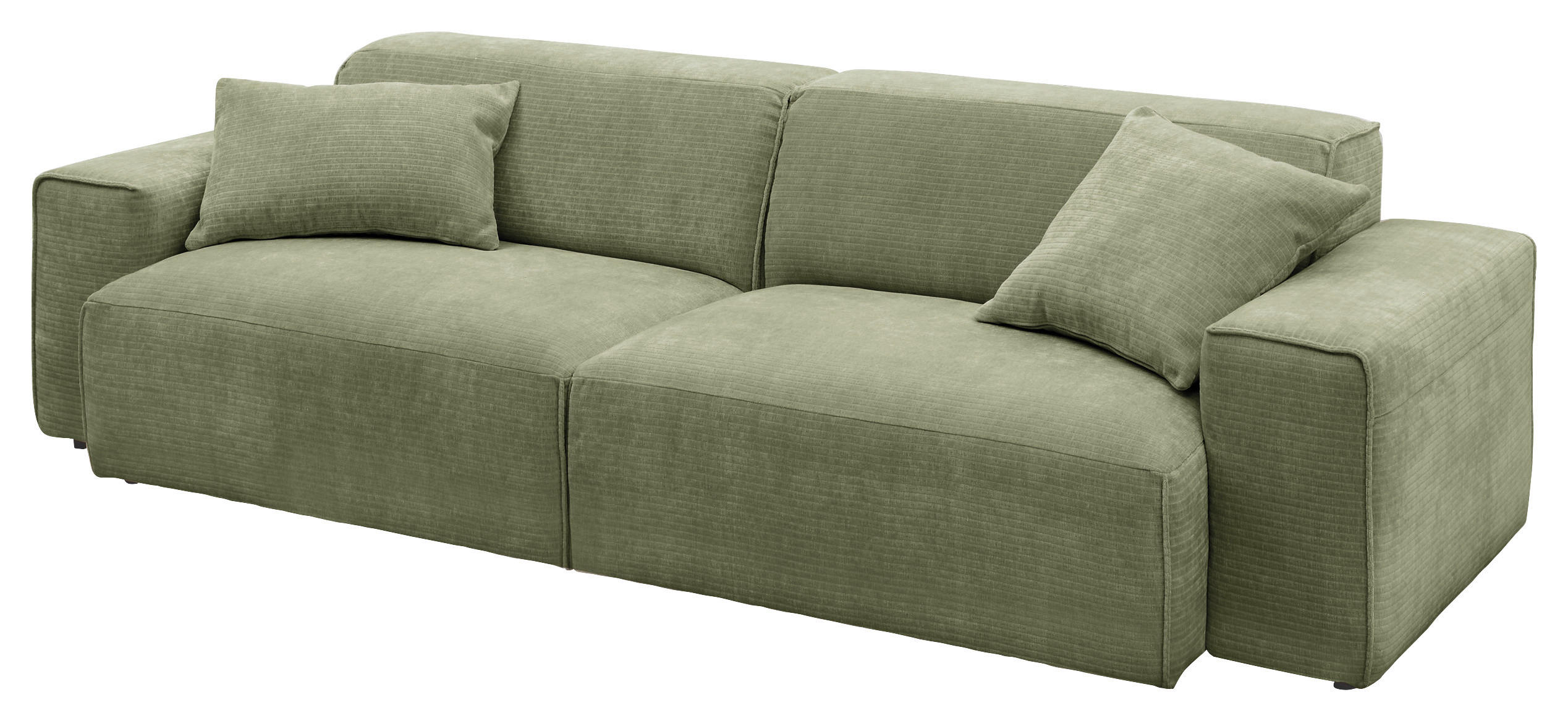 BIGSOFA Chenille Grün  - Schwarz/Grün, Design, Kunststoff/Textil (238/71/101cm) - Pure Home Lifestyle