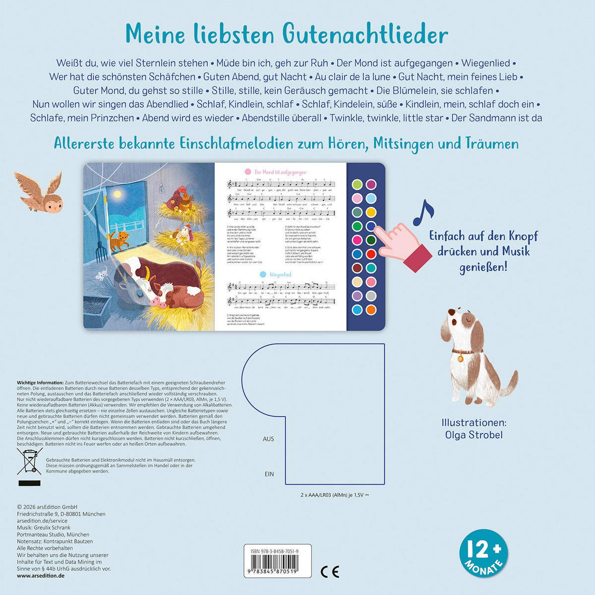 BUCH Sing mit! Gutenachtlieder  - Multicolor, Basics, Papier (24.5/24.5/1,8cm)
