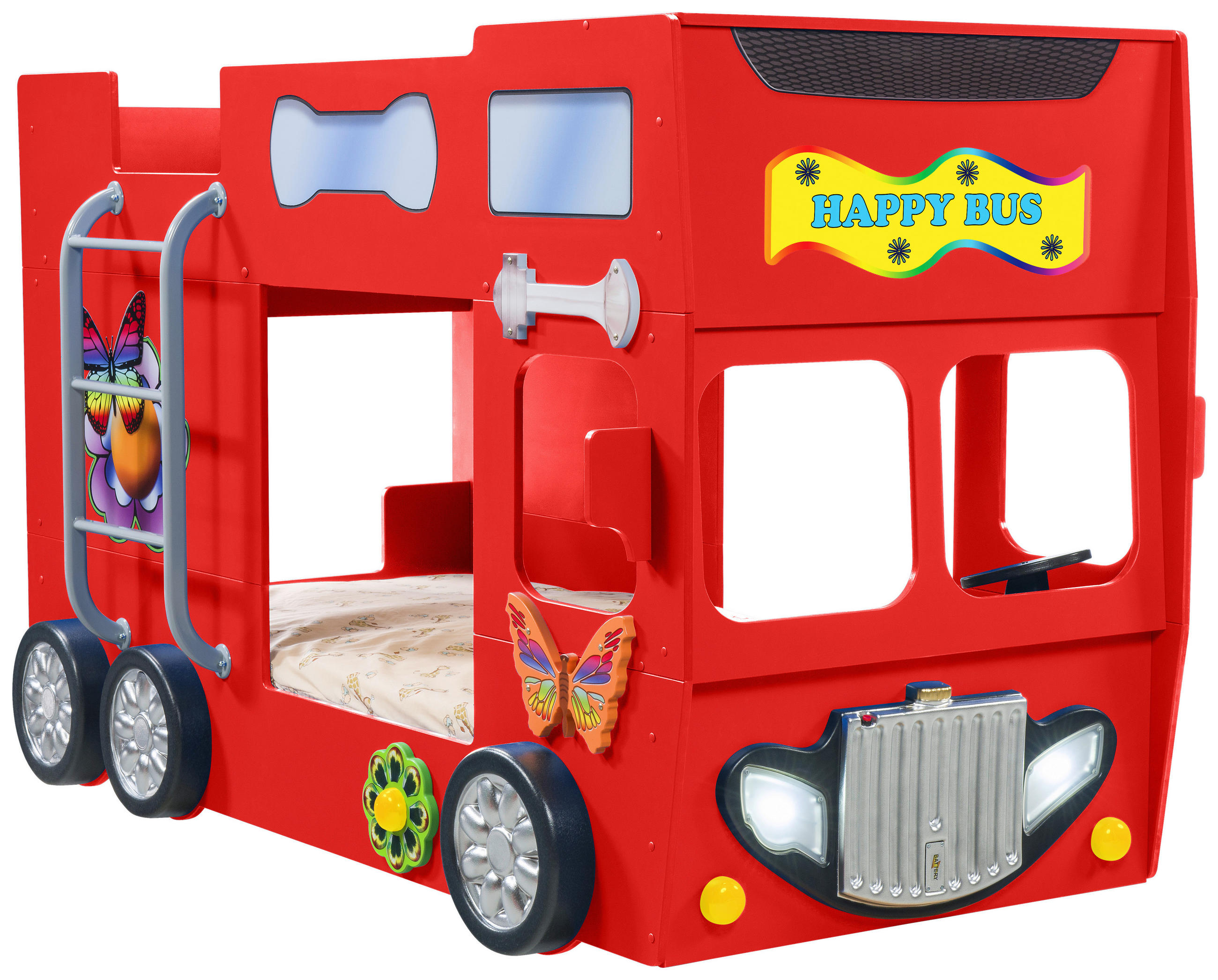 Autobett 90/190 cm Rot Rot  - Rot/Weiß, LIFESTYLE, Holz/Holzwerkstoff (90/190cm) - Livetastic