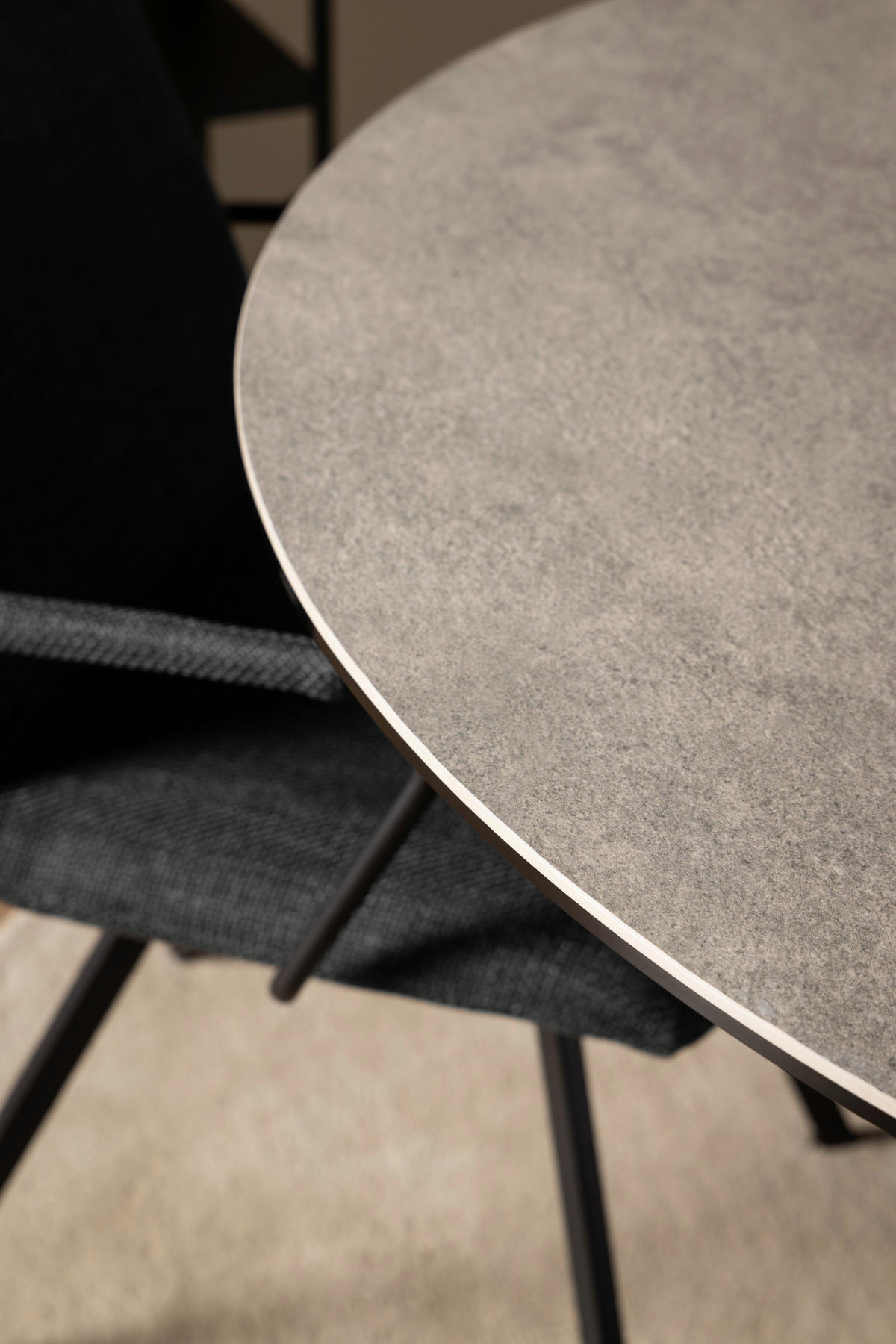 ESSTISCH in Keramik  - Schwarz/Grau, Trend, Keramik/Metall (119/75,5cm) - MID.YOU